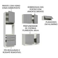 Cozinha Lux com Armário e Balcão 6 Portas 3 Gavetas Branco - 10