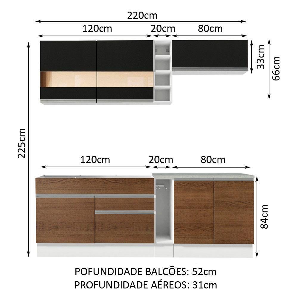 Cozinha Completa Madesa Parma com Armário e Balcão - 9