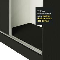Guarda Roupa Madesa Zurique 3 Portas de Correr Espelho Preto