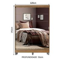 Guarda Roupas Luke Rustic 2 Portas Espelho Com Pés Madesa - 8