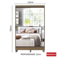 Guarda Roupas Luke Rustic 2 Portas Espelho Com Pés Madesa - 9