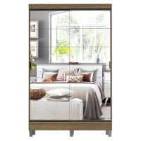 Guarda Roupas Luke Rustic 2 Portas Espelho Com Pés Madesa - 7