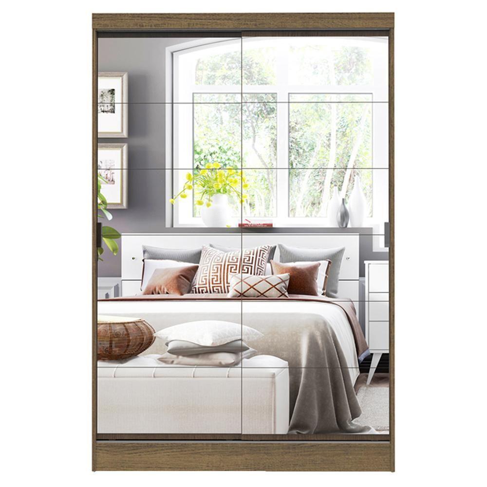 Guarda Roupas Luke Rustic 2 Portas Espelho Correr Madesa - 10