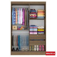 Guarda Roupas Luke Rustic 2 Portas Espelho Correr Madesa - 7