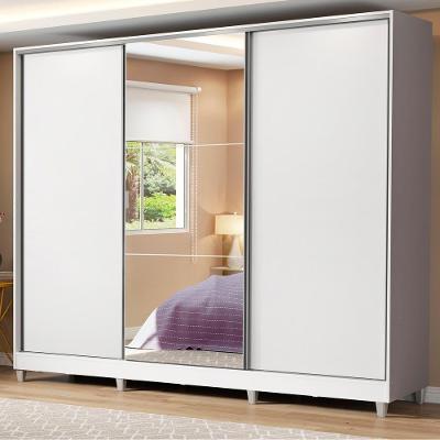 Guarda Roupa Casal Royale 3 Portas de Correr com Espelho MDF Madesa