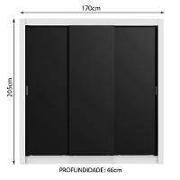 Guarda Roupa Lyon Plus 3 Portas de Correr 4 Gavetas Madesa - 2