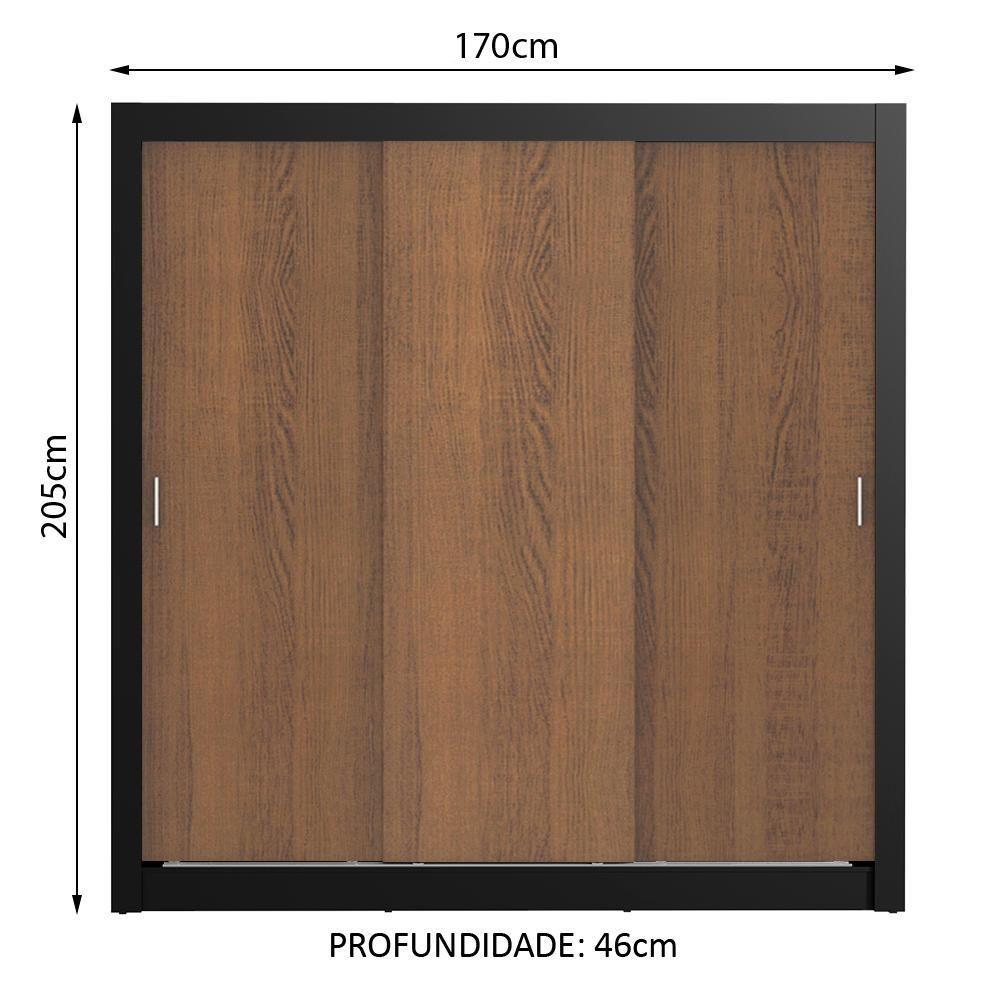 Guarda Roupa Lyon Plus 3 Portas de Correr 4 Gavetas Madesa - 2