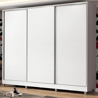 Guarda Roupa Juvenil Kevin 3 Portas de Correr Branco MDF