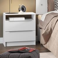 Criado-Mudo com 2 Gavetas Branco Madesa 3227 - 2