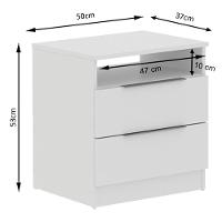 Criado-Mudo com 2 Gavetas Branco Madesa 3227 - 3