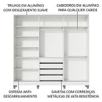 Guarda Roupa Infantil 100% Mdf Madesa Logan 3 Portas De Correr Com Espelhos Com Pés - Branco/rustic - 10