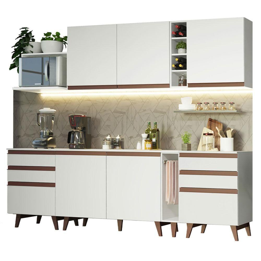 Cozinha Reims 260006 com Armário e Balcão Branco - 1