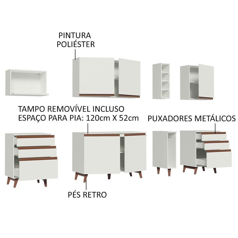 Cozinha Reims 260006 com Armário e Balcão Branco - 5