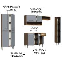 Cozinha Hit Com Armário, Balcão E Paneleiro Rustic/Cinza - 8