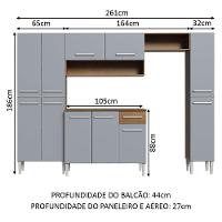 Cozinha Hit Com Armário, Balcão E Paneleiro Rustic/Cinza - 9