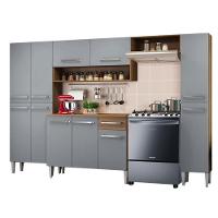 Cozinha Hit Com Armário, Balcão E Paneleiro Rustic/Cinza - 10