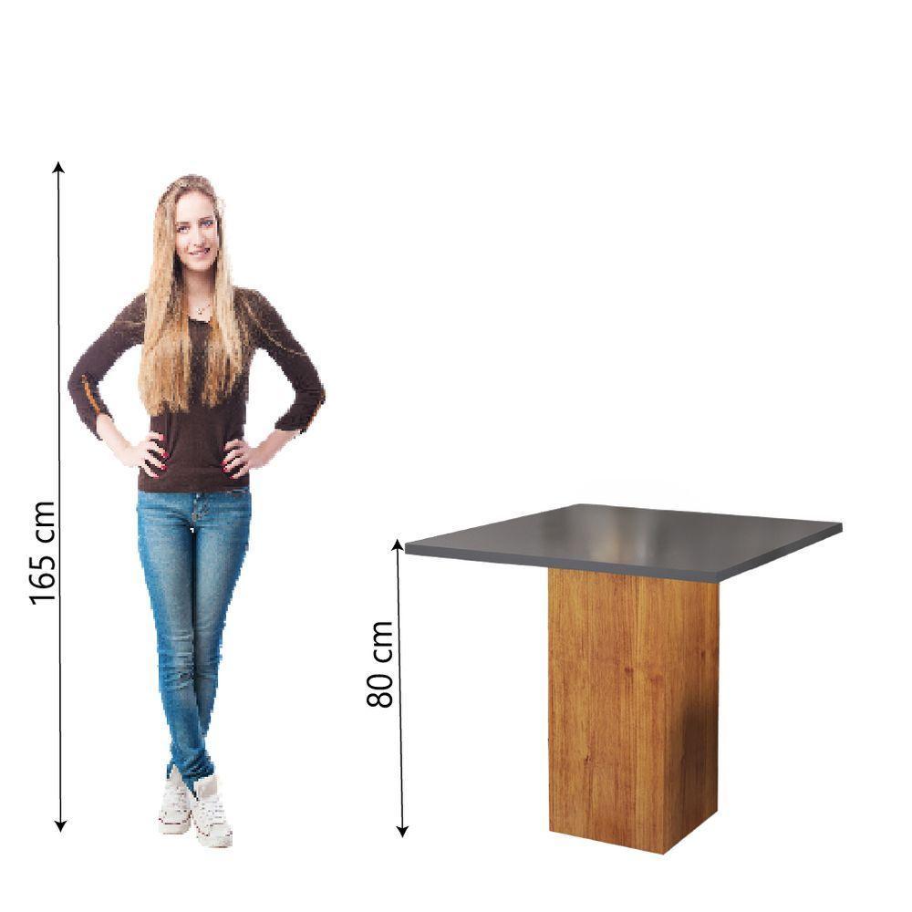 Mesa Quadrada Para Sala De Jantar Lord Viero Madeirado/Cinza - 4