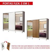 Guarda Roupa Casal 100% Mdf Madesa Zurique 3 Portas De Correr Com Espelhos Com Pés - Branco - 8