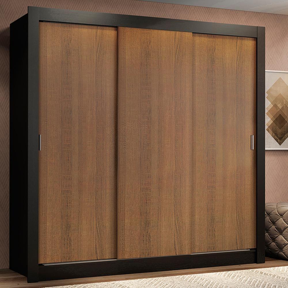 Guarda Roupa Casal Lyon 3 Portas de Correr 2 Gavetas Madesa - 4