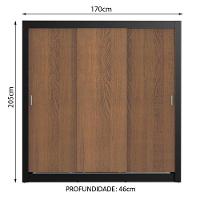 Guarda Roupa Casal Lyon 3 Portas de Correr 2 Gavetas Madesa - 3