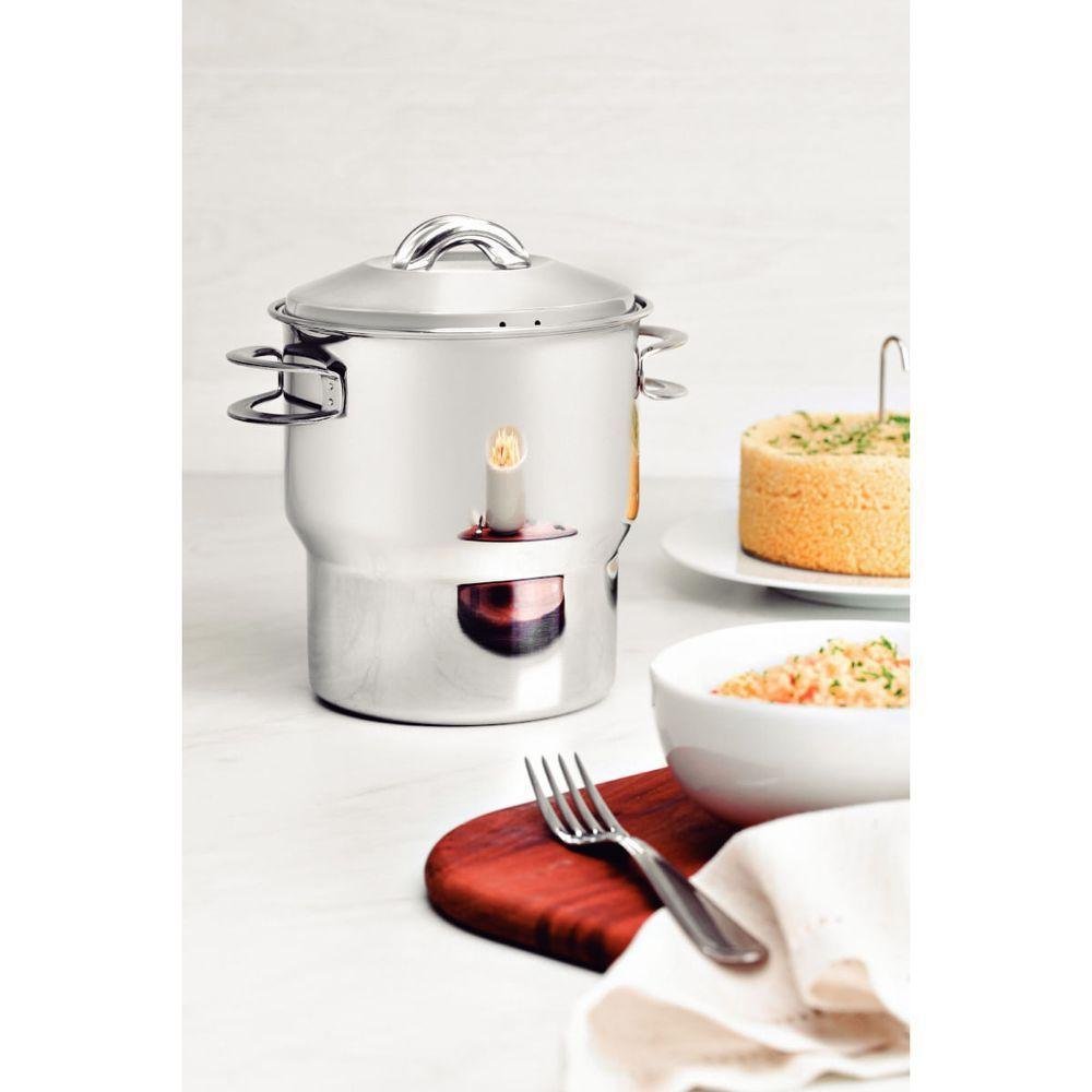 Cuscuzeira Tramontina Solar Em Aço Inox Com Tampa E Alças 2,2l 14cm - 4