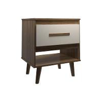 Kit 2 Mesas De Cabeceira 1 Gaveta Com Nicho E Pés Retro Estilo Moderno Para Quarto Savana Mobília Decor - 6