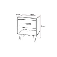 Mesa De Cabeceira 1 Gaveta Com Nicho E Pés Retro Estilo Moderno Para Quarto Branco Mobília Decor - 6