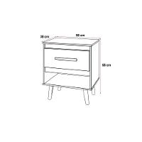 Mesa De Cabeceira 1 Gaveta Com Nicho E Pés Retro Estilo Moderno Para Quarto Savana Mobília Decor - 6