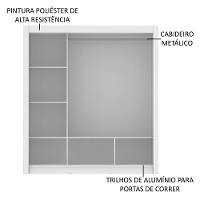 Guarda Roupa Casal Mônaco 3 Portas de Correr Espelhos Madesa - 2