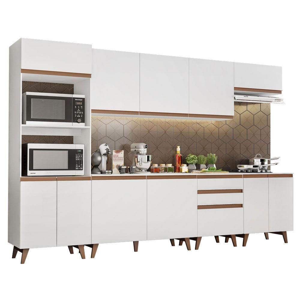 Cozinha Completa Madesa Reims 320002 Com Armário E Balcão Branco - 2