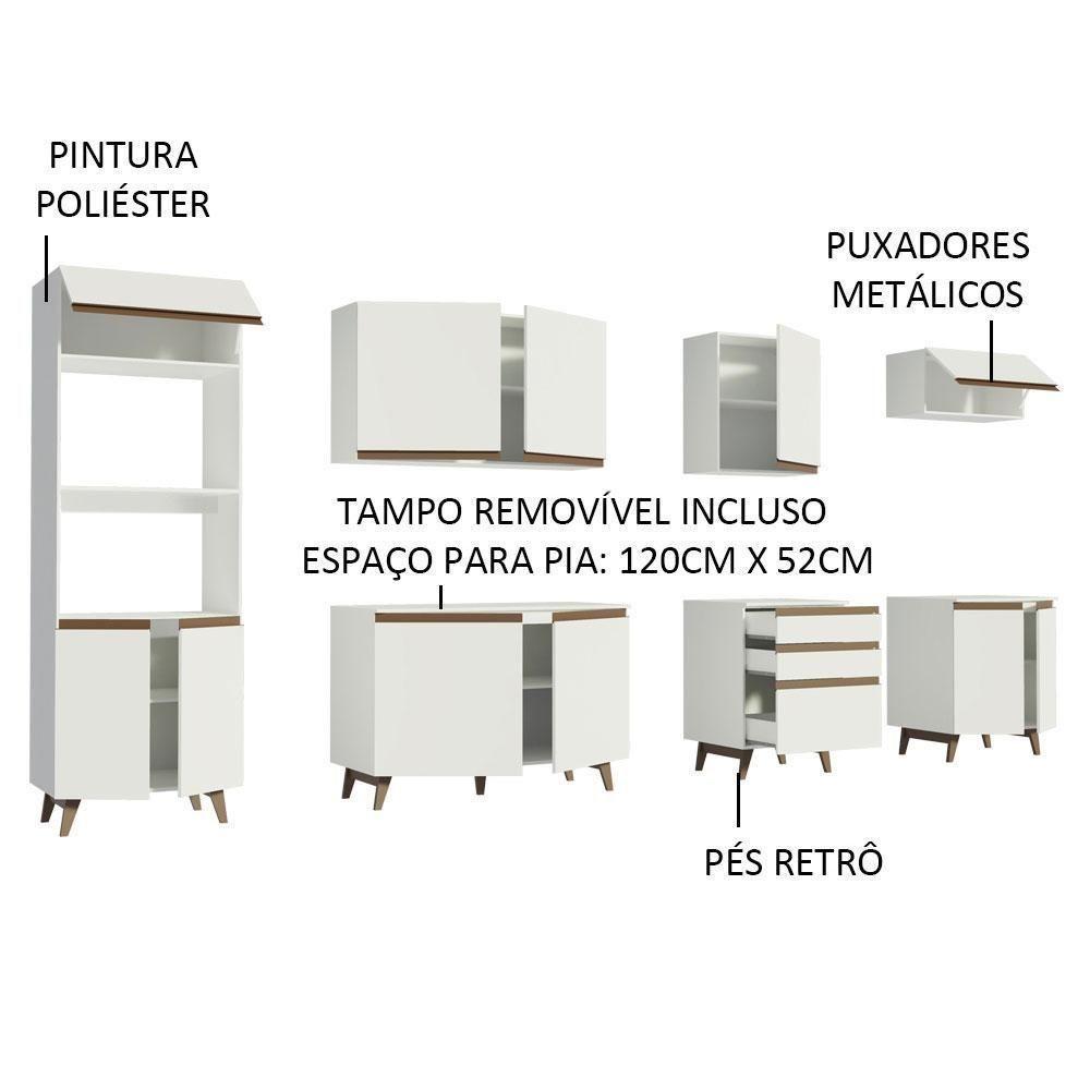 Cozinha Completa Madesa Reims 320002 Com Armário E Balcão Branco - 8