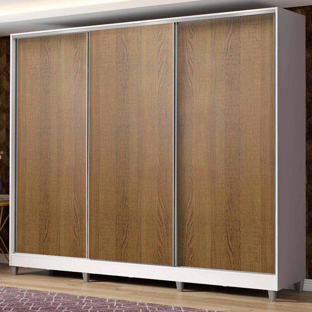 Guarda Roupa Casal MDF Zurique 3 Portas Branco Madesa - 1