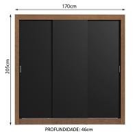 Guarda Roupa Casal Lyon 3 Portas de Correr 2 Gavetas Madesa - 3