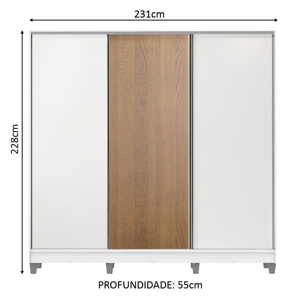 Guarda Roupa Casal Kevin 3 Portas MDF Madesa - 6