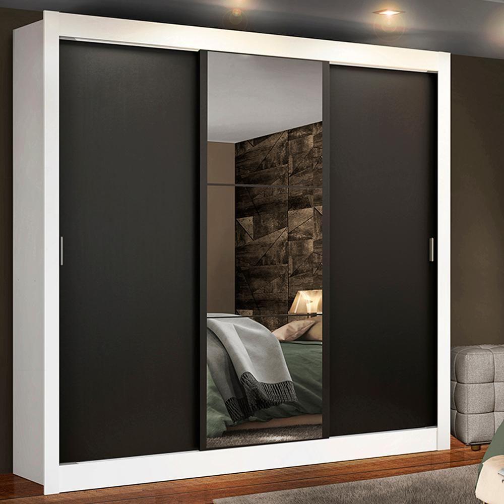 Guarda Roupa 3 Portas de Correr com Espelho 4 Gavetas Madesa - 1