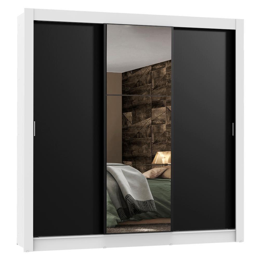 Guarda Roupa 3 Portas de Correr com Espelho 4 Gavetas Madesa - 2