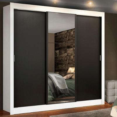 Guarda Roupa 3 Portas de Correr com Espelho 4 Gavetas Madesa