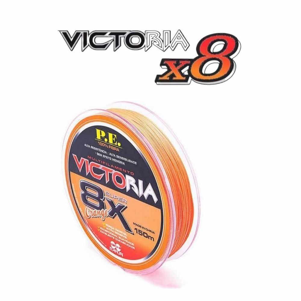 Linha Multifilamento Victoria 8 Fios 150m Laranja Medida 0.18mm 23lbs - 3