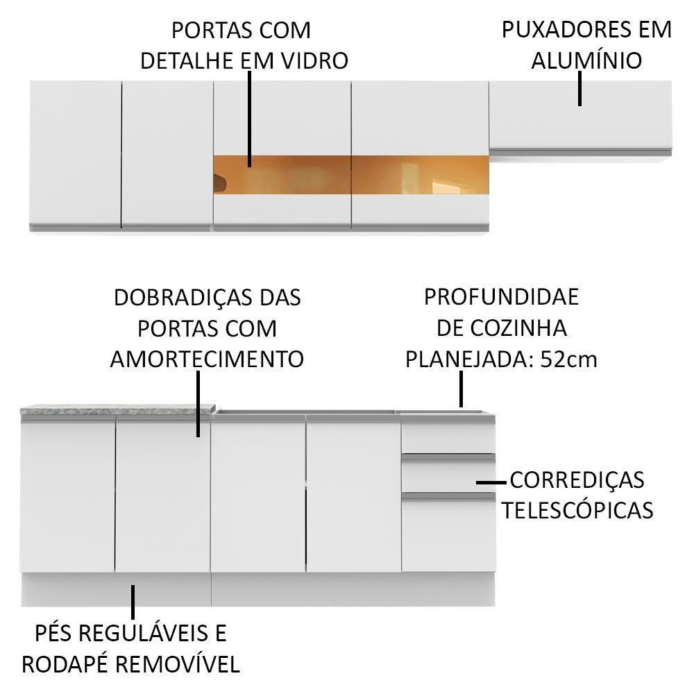 Cozinha Completa Marcela com Armário e Balcão - Madesa - 4