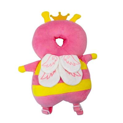 Almofada Mochila Proteção Cabeça Anti Queda Costas Bebe Rosa