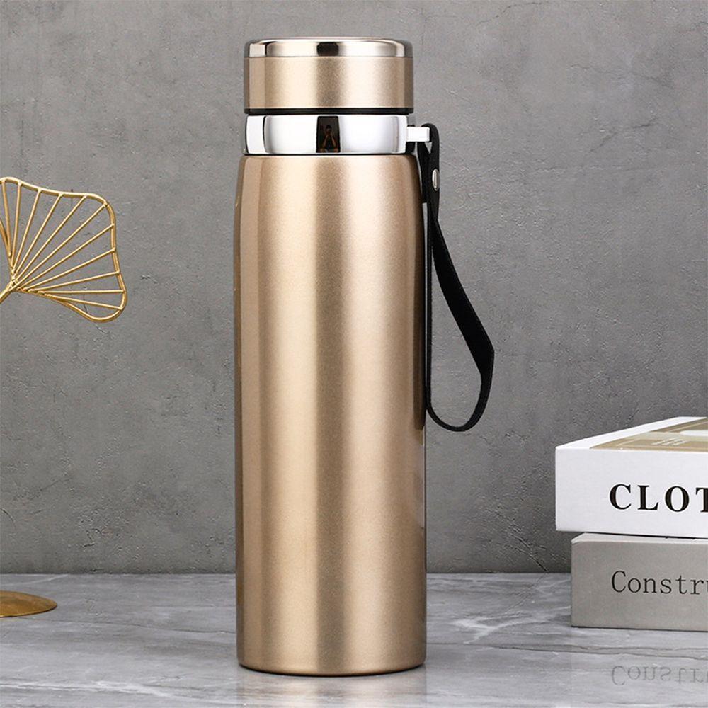 Garrafinha Térmica Aço Inox 600ml água Gelada Quente C/ Vedação Academia Trilha Bege - 2