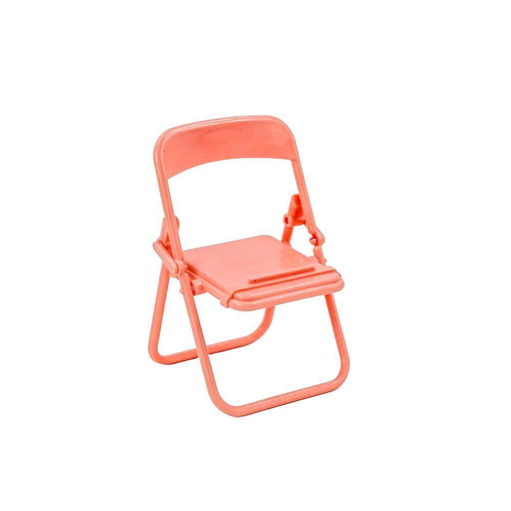 Suporte Celular Formato Cadeira Portatil Dobravel De Mesa Criativo Rosa - 1