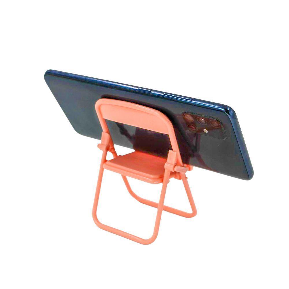 Suporte Celular Formato Cadeira Portatil Dobravel De Mesa Criativo Rosa - 4