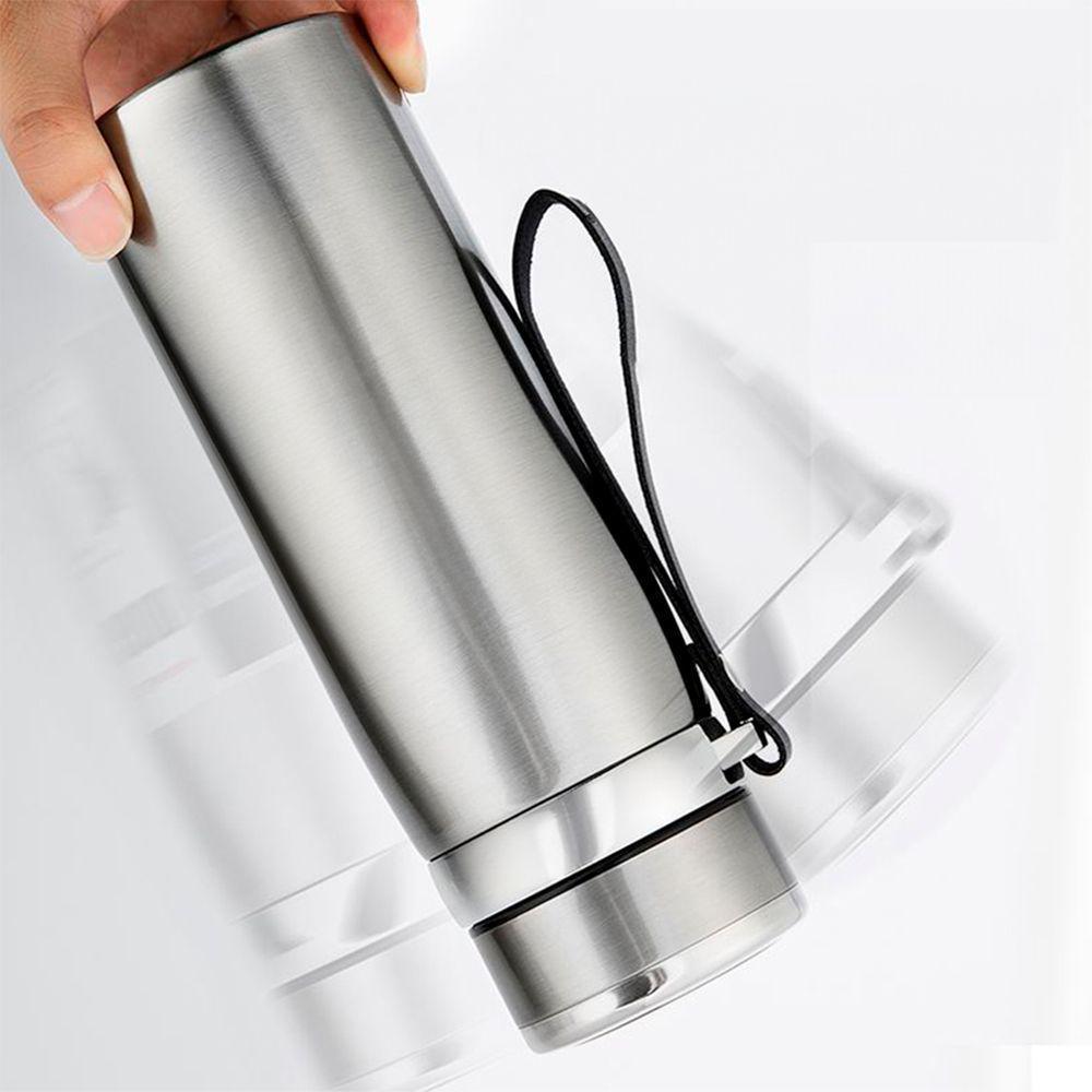 Garrafinha Térmica Aço Inox 1l água Gelada Quente C/ Vedação Academia Trilha Prateado - 3