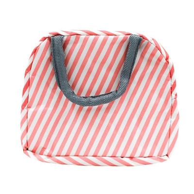 Bolsa Marmita Lancheira Termica Estampada Trabalho Faculdade Estampa Listrado Rosa