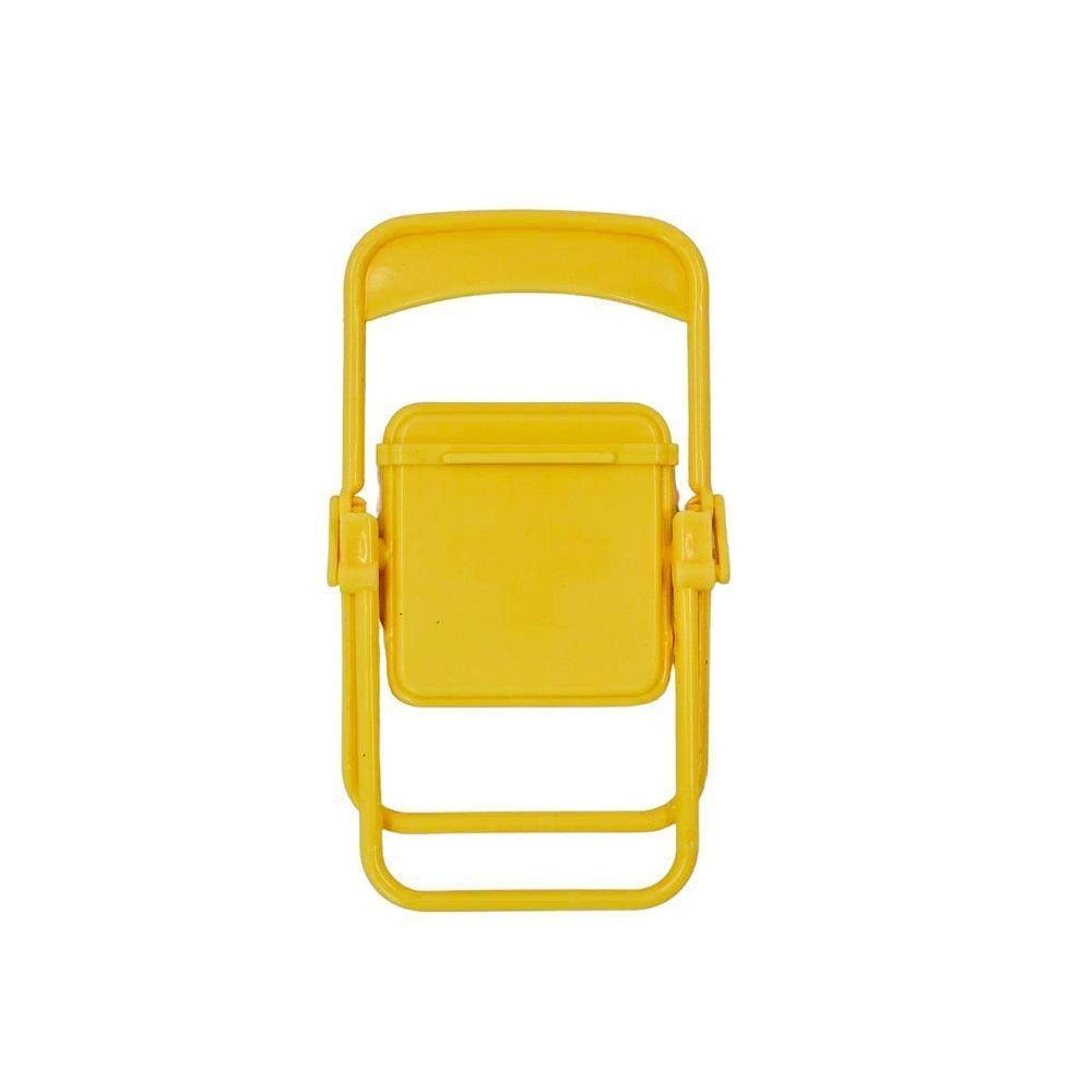 Suporte Celular Formato Cadeira Portatil Dobravel De Mesa Criativo Amarelo - 1
