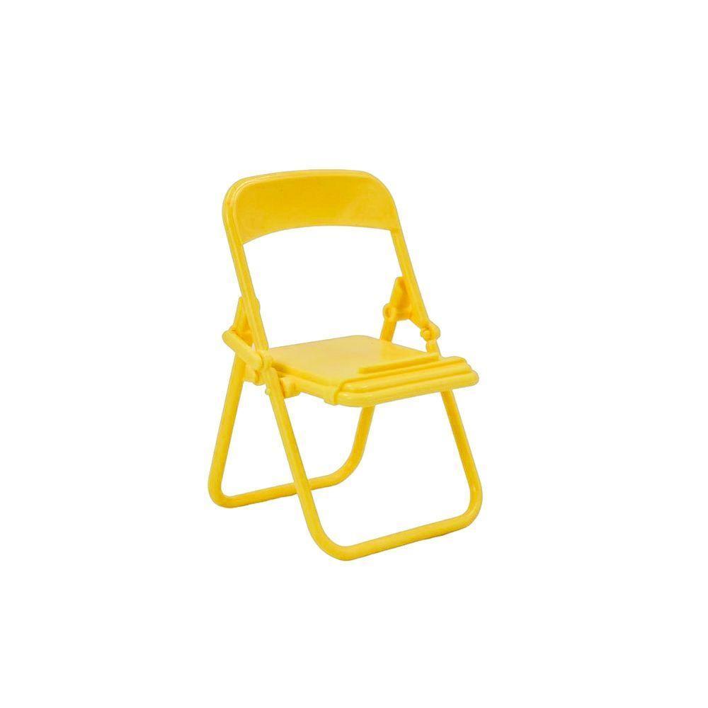 Suporte Celular Formato Cadeira Portatil Dobravel De Mesa Criativo Amarelo - 2