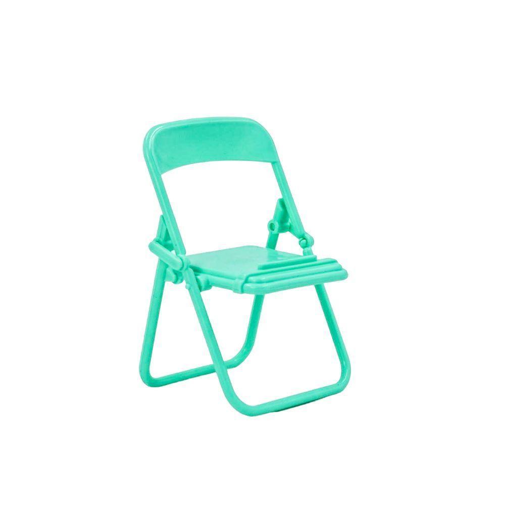 Suporte Celular Formato Cadeira Portatil Dobravel De Mesa Criativo Verde - 1