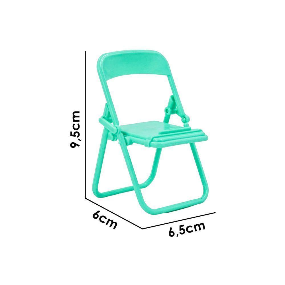 Suporte Celular Formato Cadeira Portatil Dobravel De Mesa Criativo Verde - 2