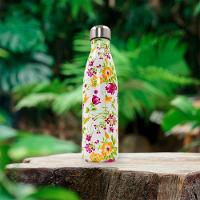 Garrafa Termica Aço Inox Com Estampa 500ml Modelo:flores Roxo E Amarelo - 7
